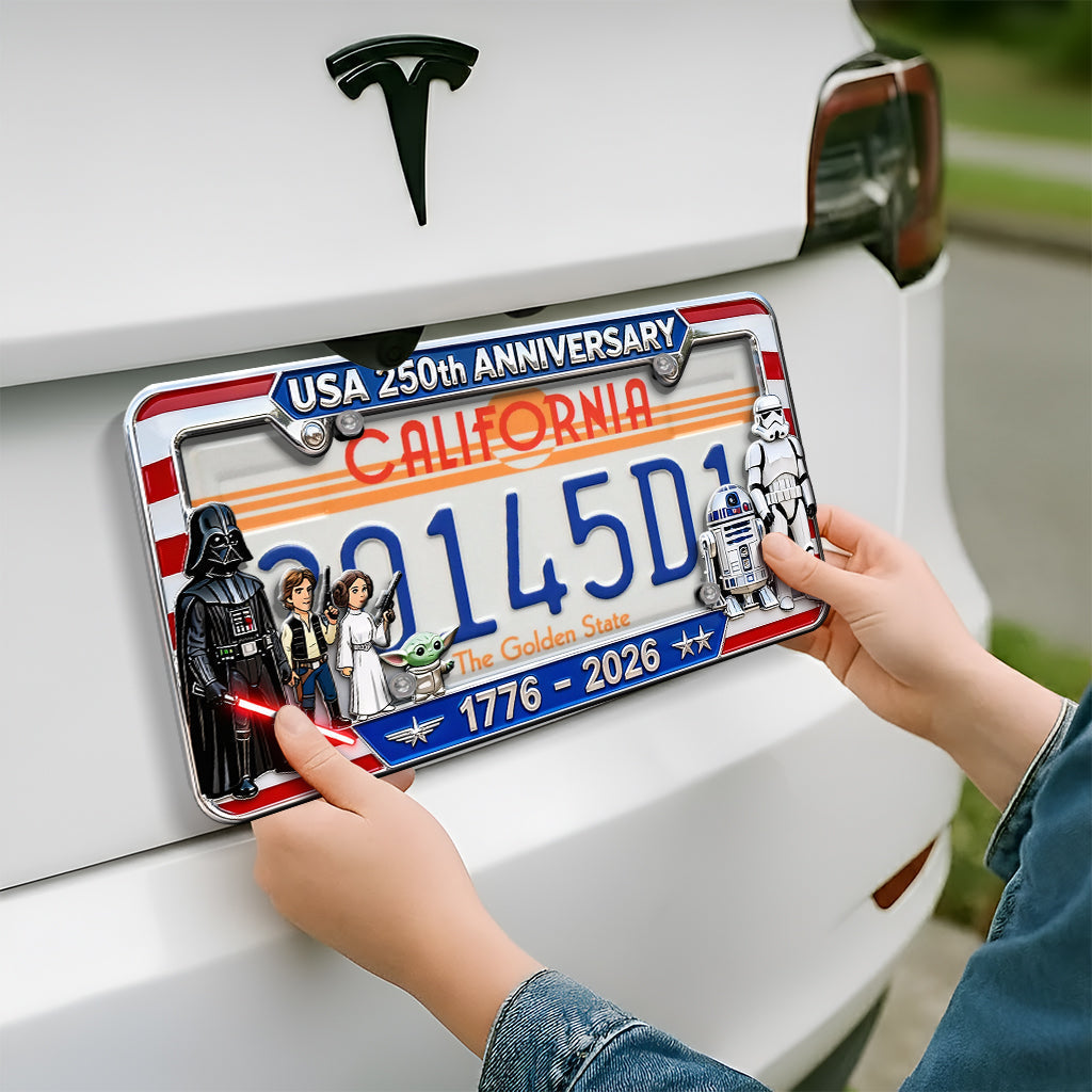 Personalized License Plate Frame USA 250th Anniversary Gift License Plate Frames GradoCreations