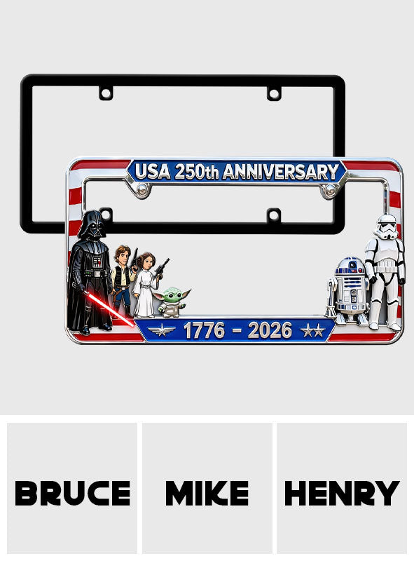 Personalized License Plate Frame USA 250th Anniversary Gift License Plate Frames GradoCreations