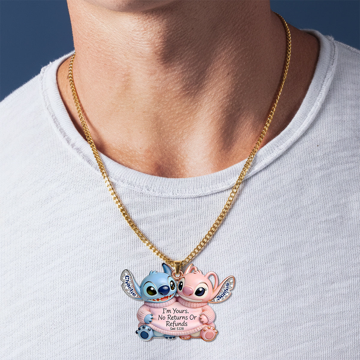 Personalized Ohana Shaped Pendant Necklace Custom Name Gift Shaped Metal Pendant Necklace GradoCreations