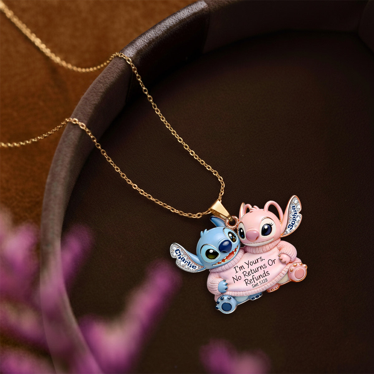 Personalized Ohana Shaped Pendant Necklace Custom Name Gift Shaped Metal Pendant Necklace GradoCreations