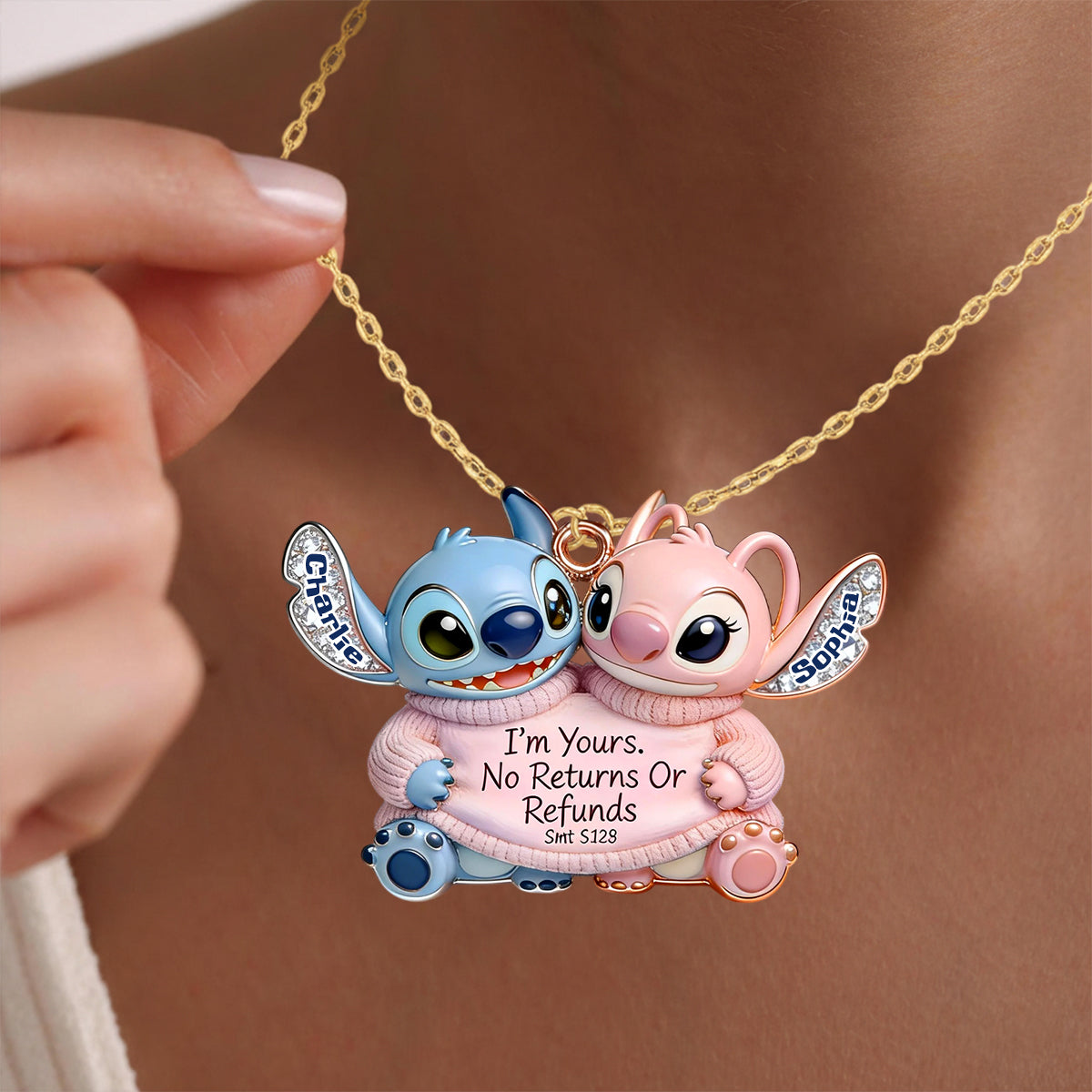 Personalized Ohana Shaped Pendant Necklace Custom Name Gift Shaped Metal Pendant Necklace GradoCreations