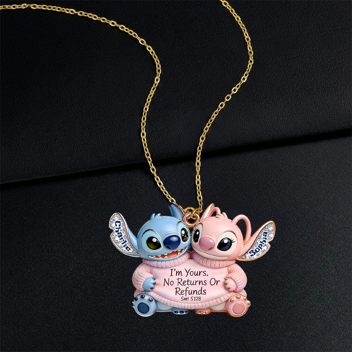 Personalized Ohana Shaped Pendant Necklace Custom Name Gift Shaped Metal Pendant Necklace GradoCreations