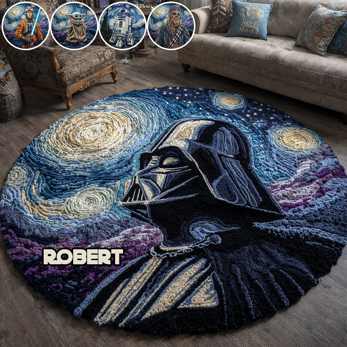 Personalized Star Wars Non-Slip Tufted Rug for Kids Room Gift Non-Slip Tufted Rug GradoCreations