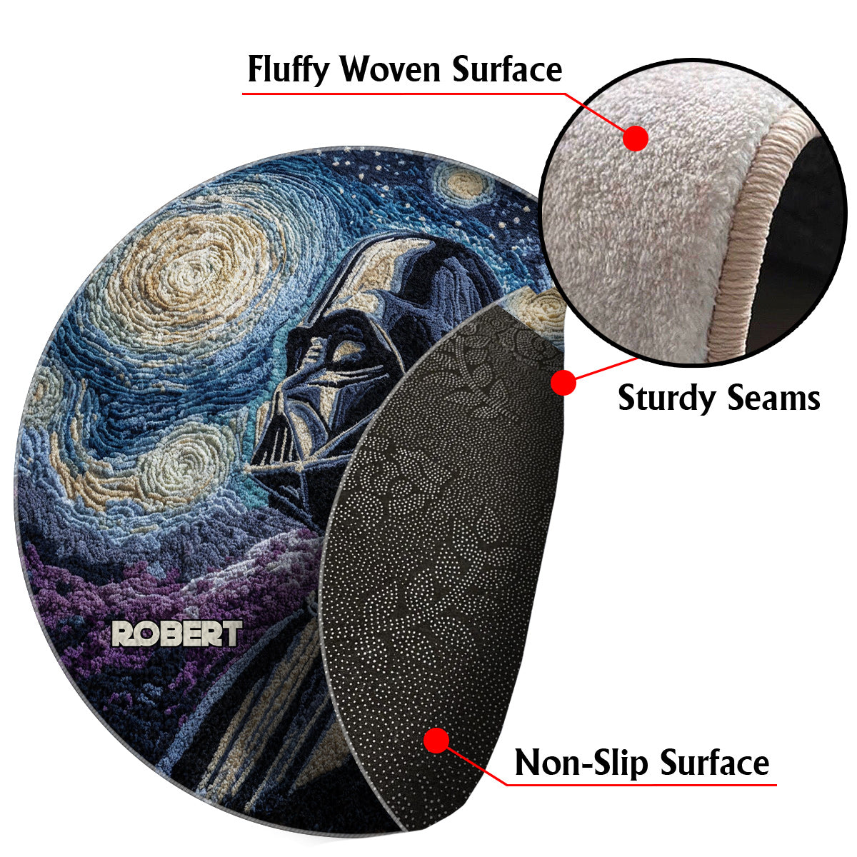Personalized Star Wars Non-Slip Tufted Rug for Kids Room Gift Non-Slip Tufted Rug GradoCreations