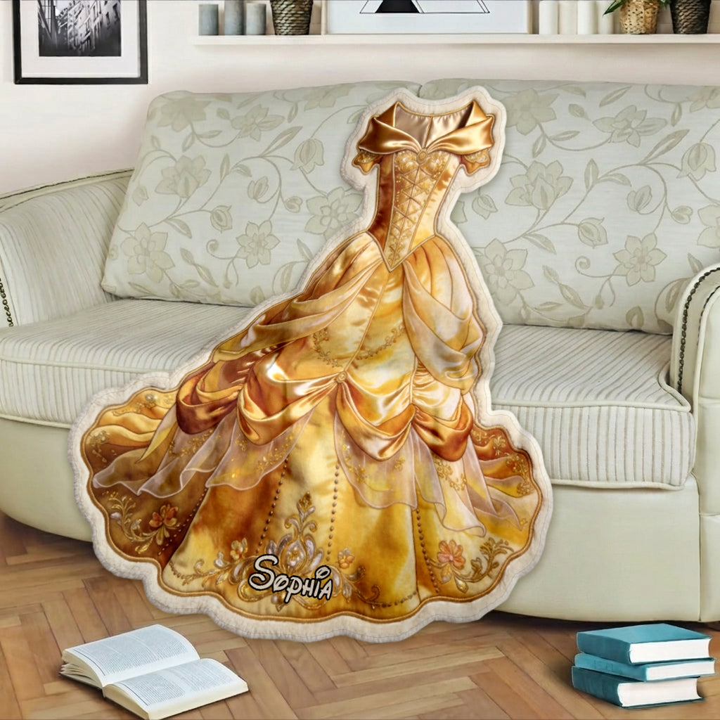 Personalized Princess Shaped Fleece Blanket for Kids Gift Shaped Fleece Blanket GradoCreations