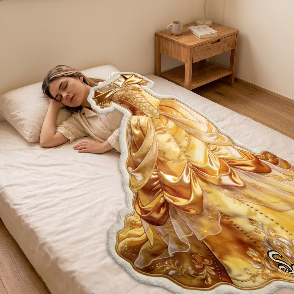 Personalized Princess Shaped Fleece Blanket for Kids Gift Shaped Fleece Blanket GradoCreations
