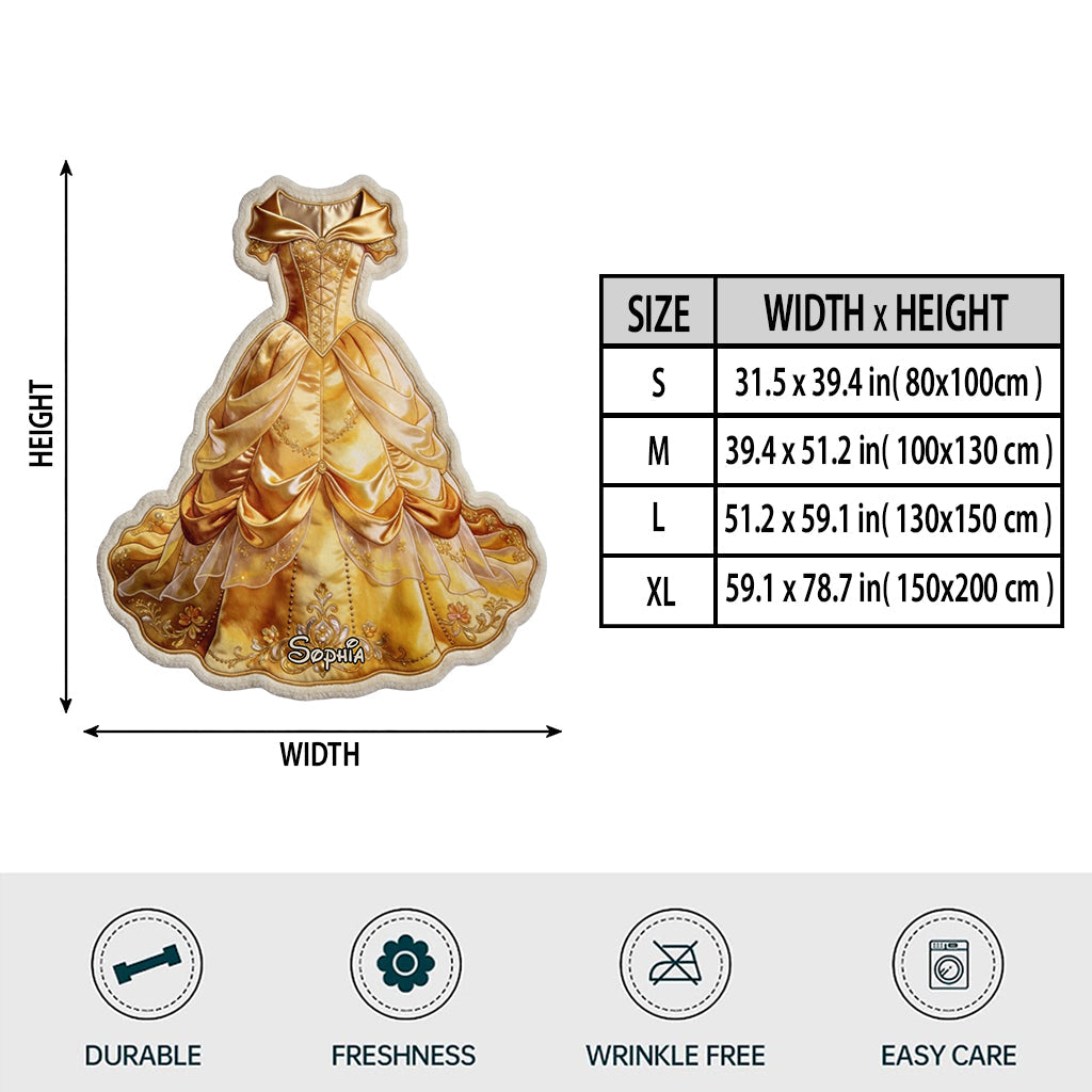 Personalized Princess Shaped Fleece Blanket for Kids Gift Shaped Fleece Blanket GradoCreations