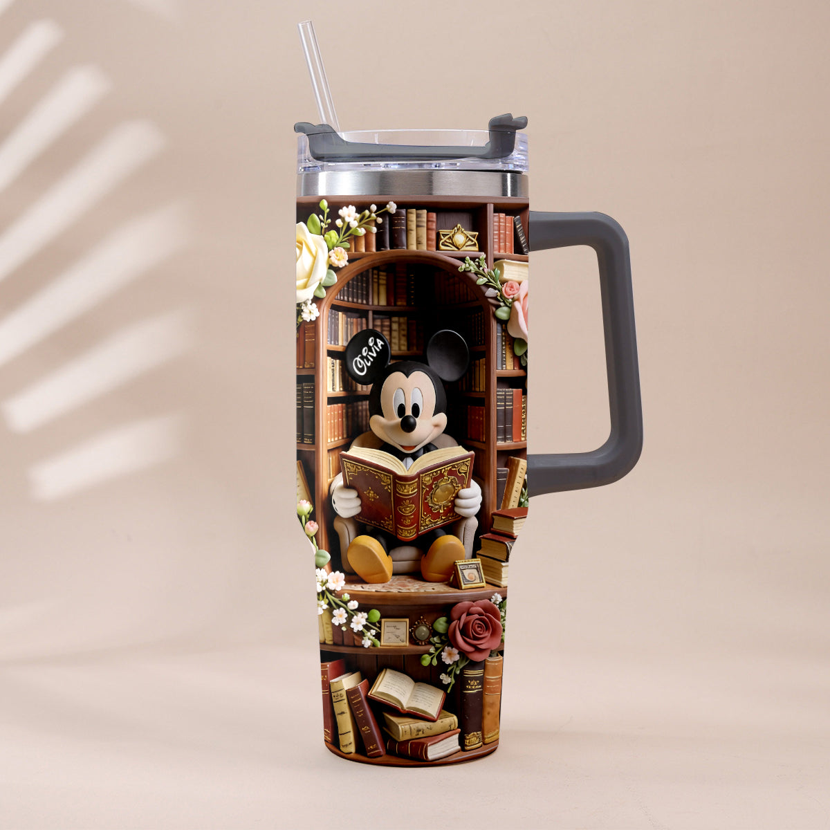 Personalized Book Tumbler with Plush Charm for Book Lovers Tumbler With Plush Charm GradoCreations