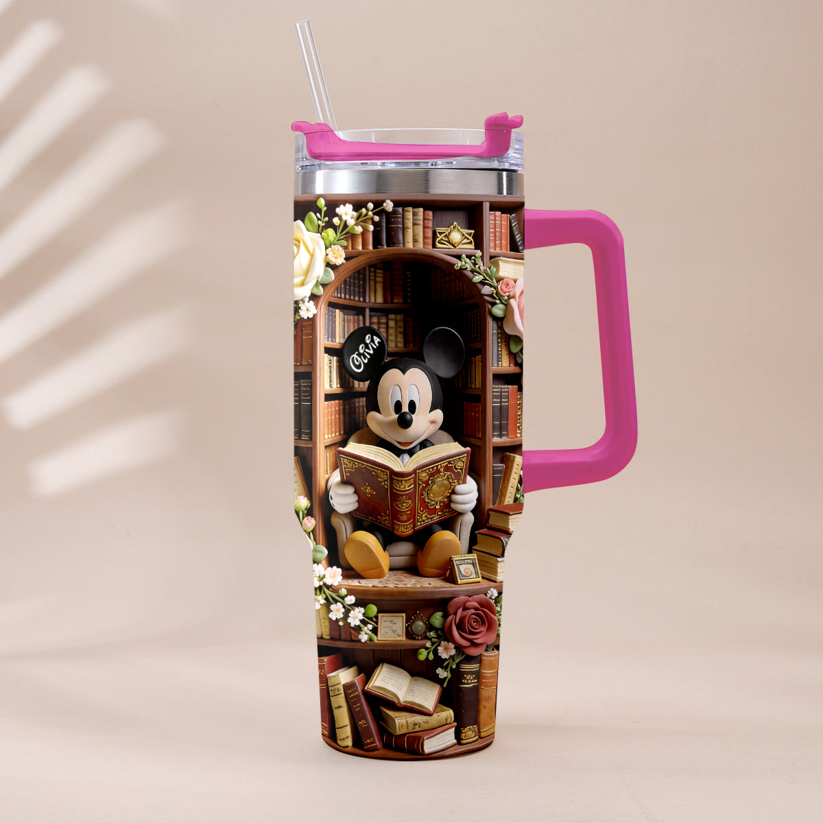 Personalized Book Tumbler with Plush Charm for Book Lovers Tumbler With Plush Charm GradoCreations