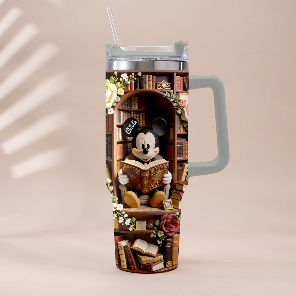 Personalized Book Tumbler with Plush Charm for Book Lovers Tumbler With Plush Charm GradoCreations