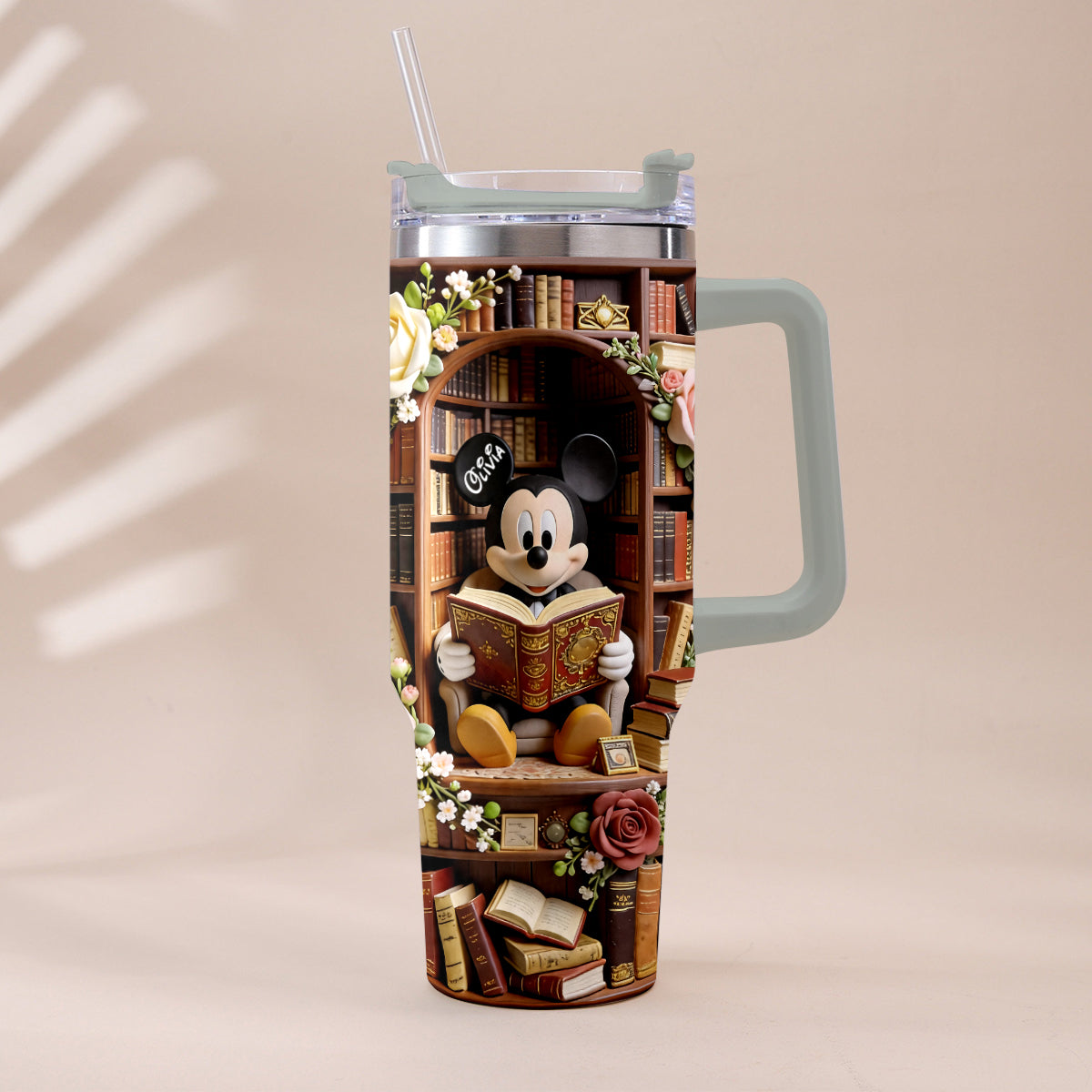 Personalized Book Tumbler with Plush Charm for Book Lovers Tumbler With Plush Charm GradoCreations
