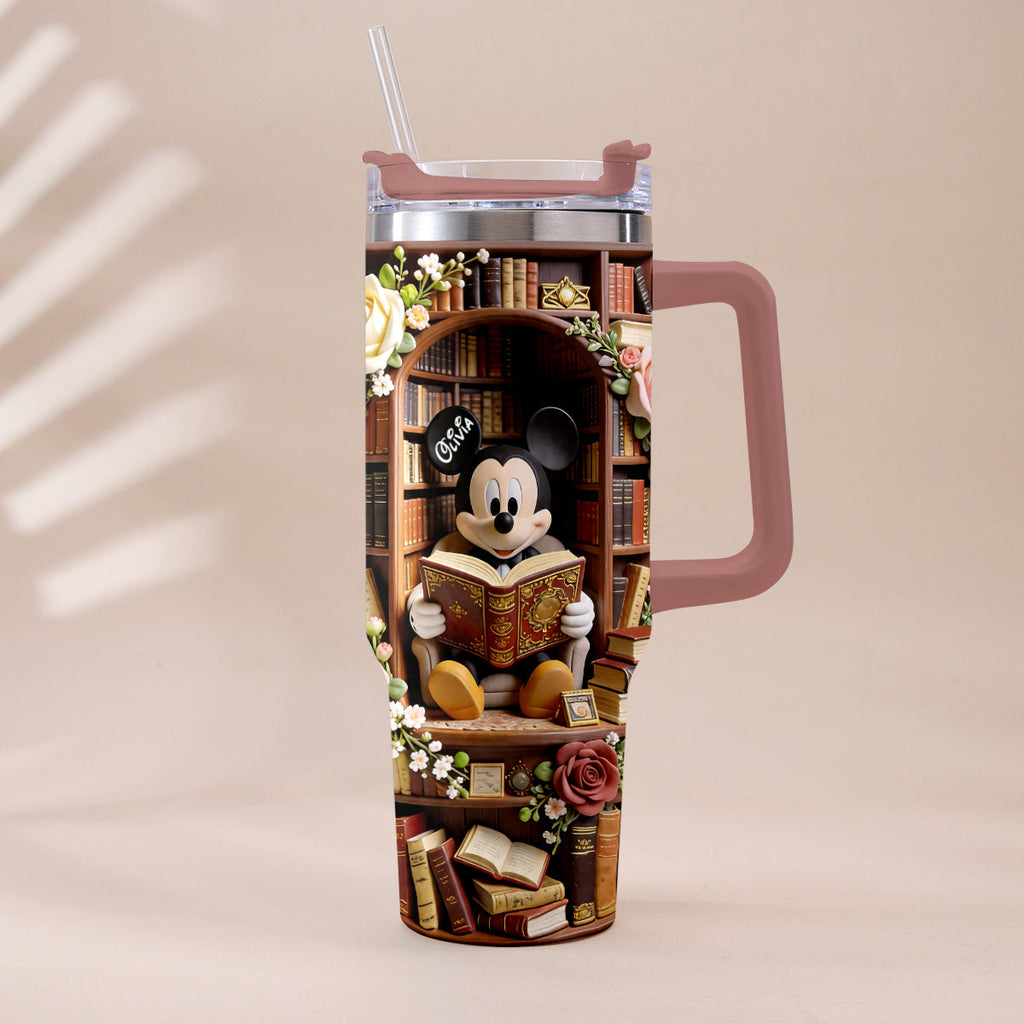 Personalized Book Tumbler with Plush Charm for Book Lovers Tumbler With Plush Charm GradoCreations
