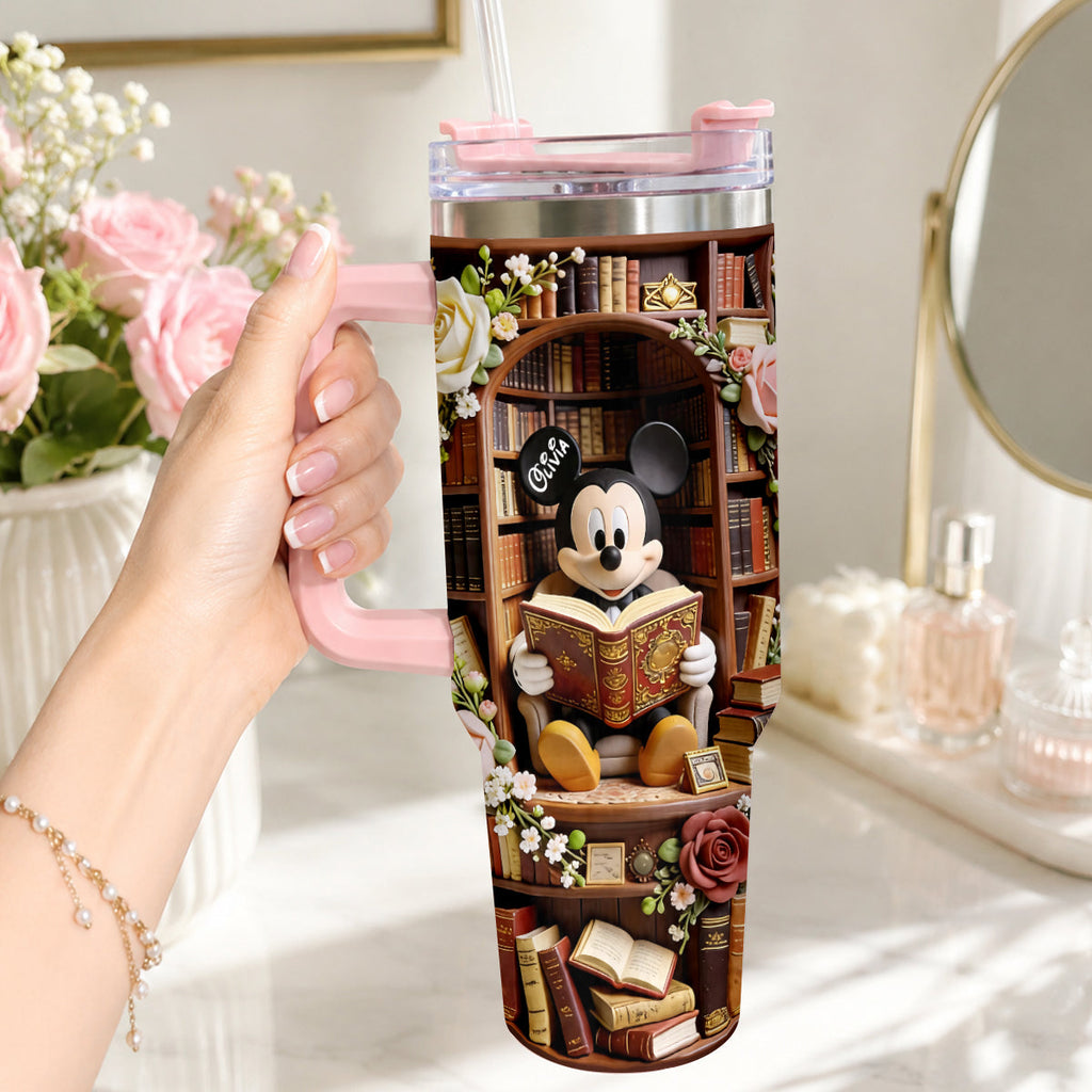 Personalized Book Tumbler with Plush Charm for Book Lovers Tumbler With Plush Charm GradoCreations