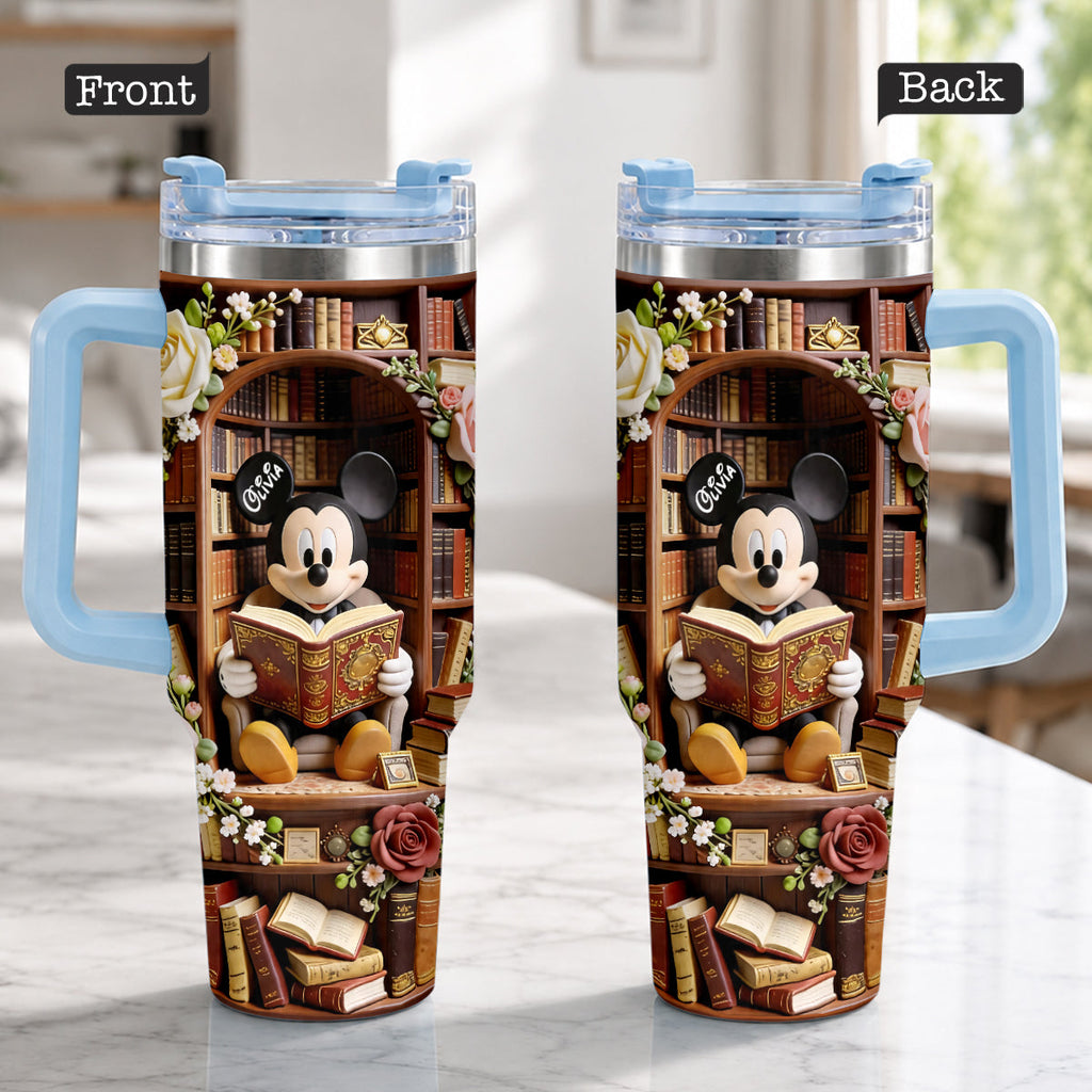 Personalized Book Tumbler with Plush Charm for Book Lovers Tumbler With Plush Charm GradoCreations