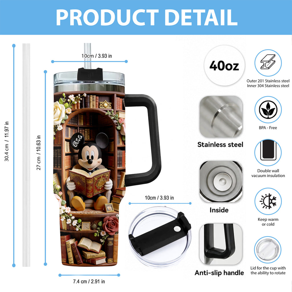 Personalized Book Tumbler with Plush Charm for Book Lovers Tumbler With Plush Charm GradoCreations
