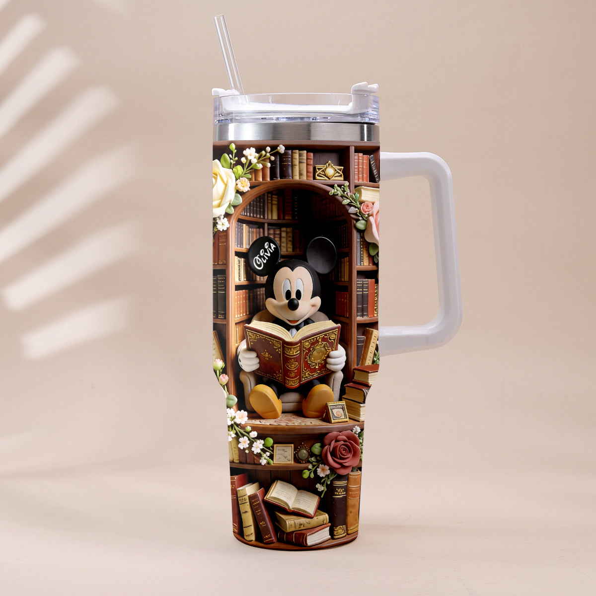 Personalized Book Tumbler with Plush Charm for Book Lovers Tumbler With Plush Charm GradoCreations