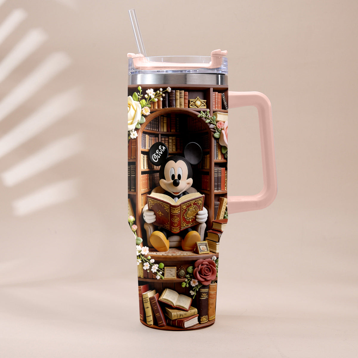 Personalized Book Tumbler with Plush Charm for Book Lovers Tumbler With Plush Charm GradoCreations