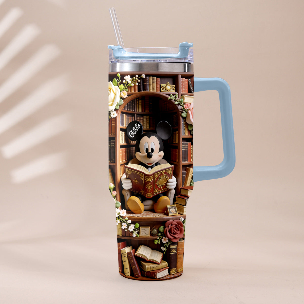 Personalized Book Tumbler with Plush Charm for Book Lovers Tumbler With Plush Charm GradoCreations