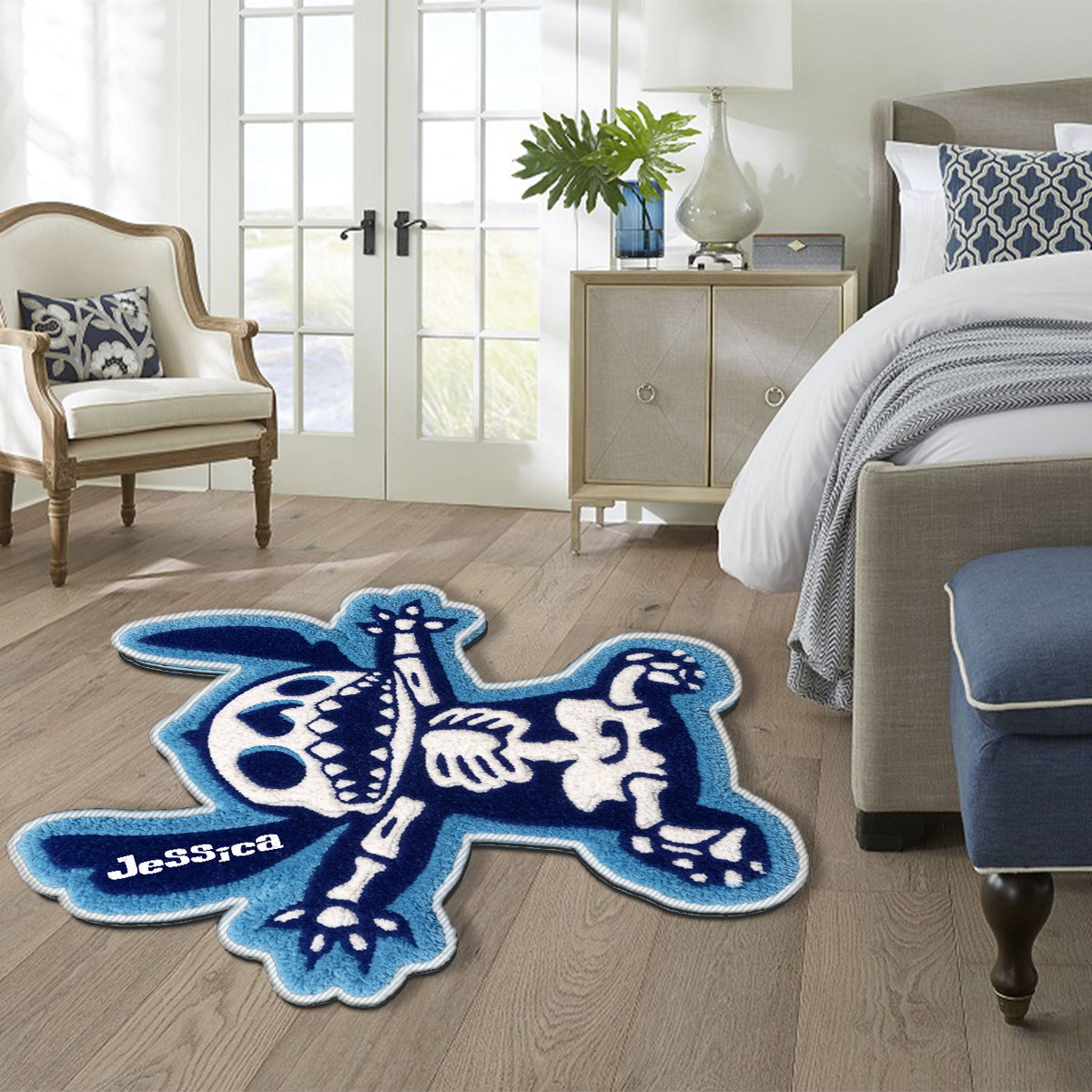 Personalized Spooky Ohana Non-Slip Tufted Rug with Name Non-Slip Tufted Rug GradoCreations