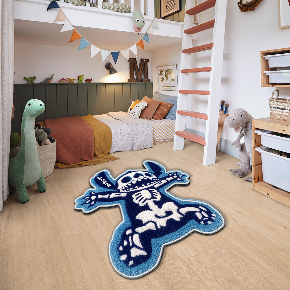 Personalized Spooky Ohana Non-Slip Tufted Rug with Name Non-Slip Tufted Rug GradoCreations