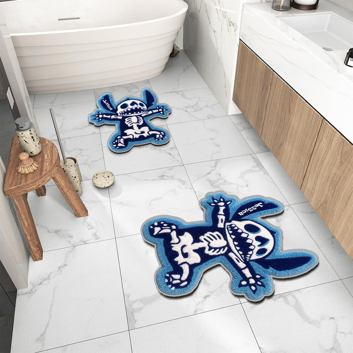Personalized Spooky Ohana Non-Slip Tufted Rug with Name Non-Slip Tufted Rug GradoCreations