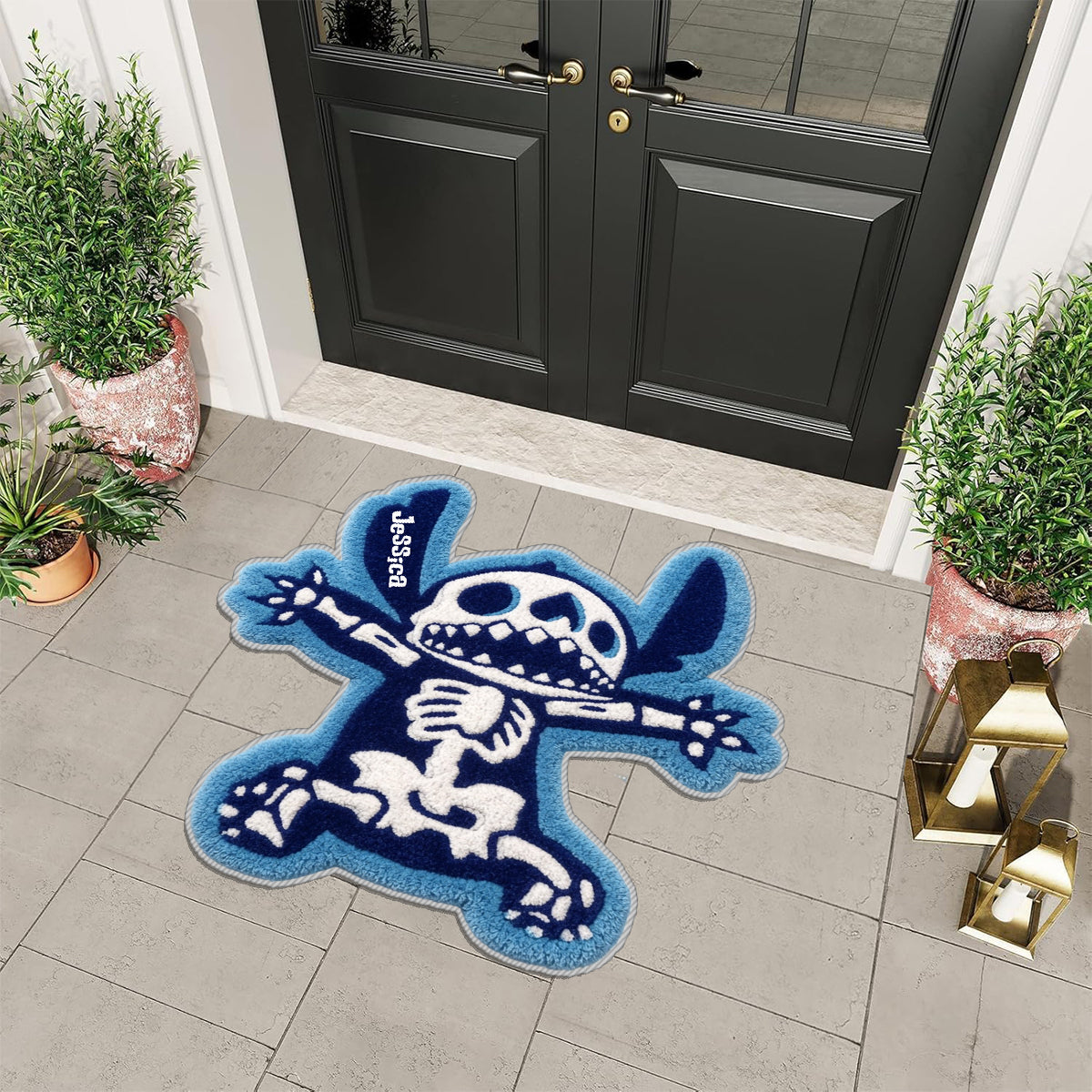 Personalized Spooky Ohana Non-Slip Tufted Rug with Name Non-Slip Tufted Rug GradoCreations