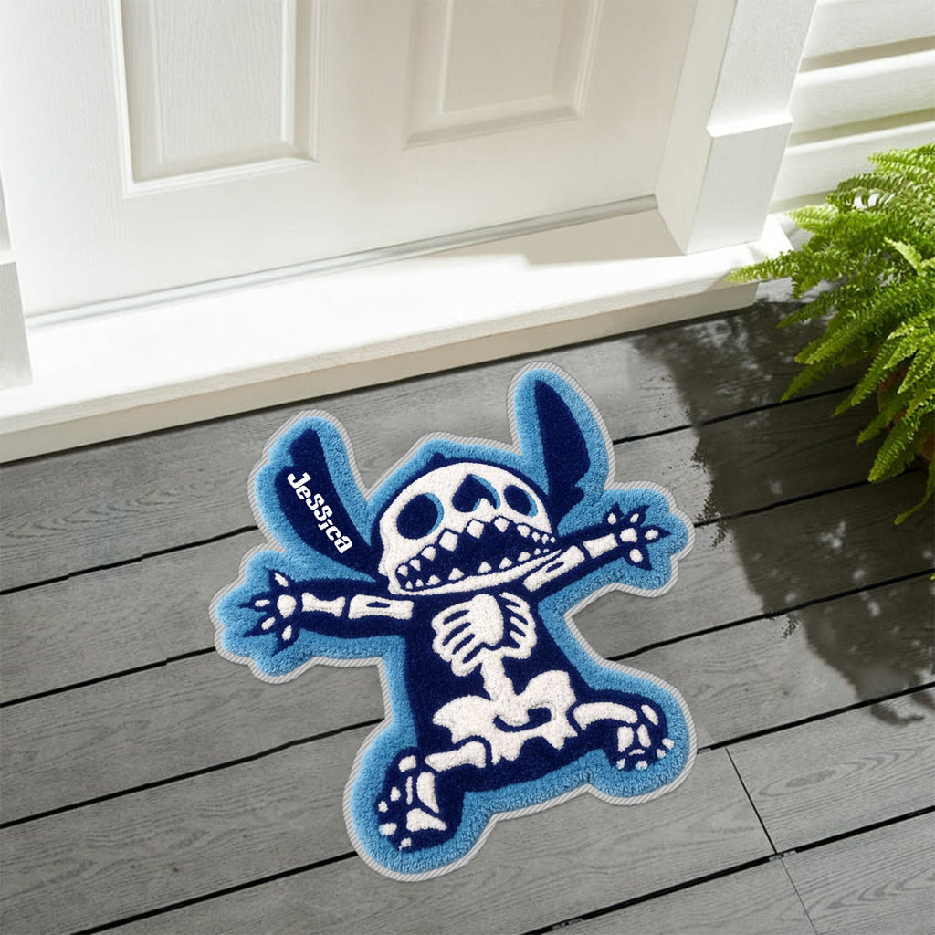 Personalized Spooky Ohana Non-Slip Tufted Rug with Name Non-Slip Tufted Rug GradoCreations