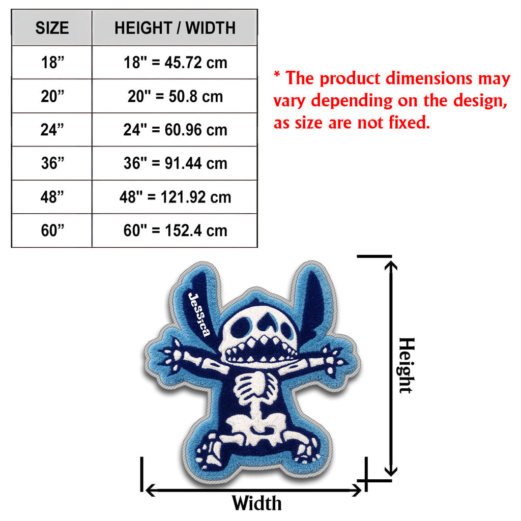 Personalized Spooky Ohana Non-Slip Tufted Rug with Name Non-Slip Tufted Rug GradoCreations