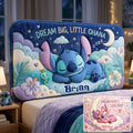 Personalized Quilted Headboard Slipcover Custom Name Decor Headboard Slipcover GradoCreations