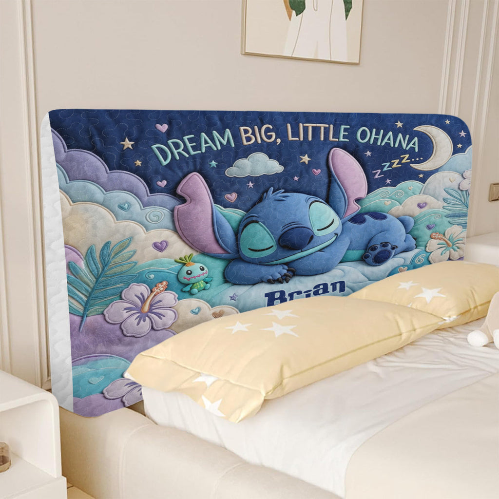 Personalized Quilted Headboard Slipcover Custom Name Decor Headboard Slipcover GradoCreations