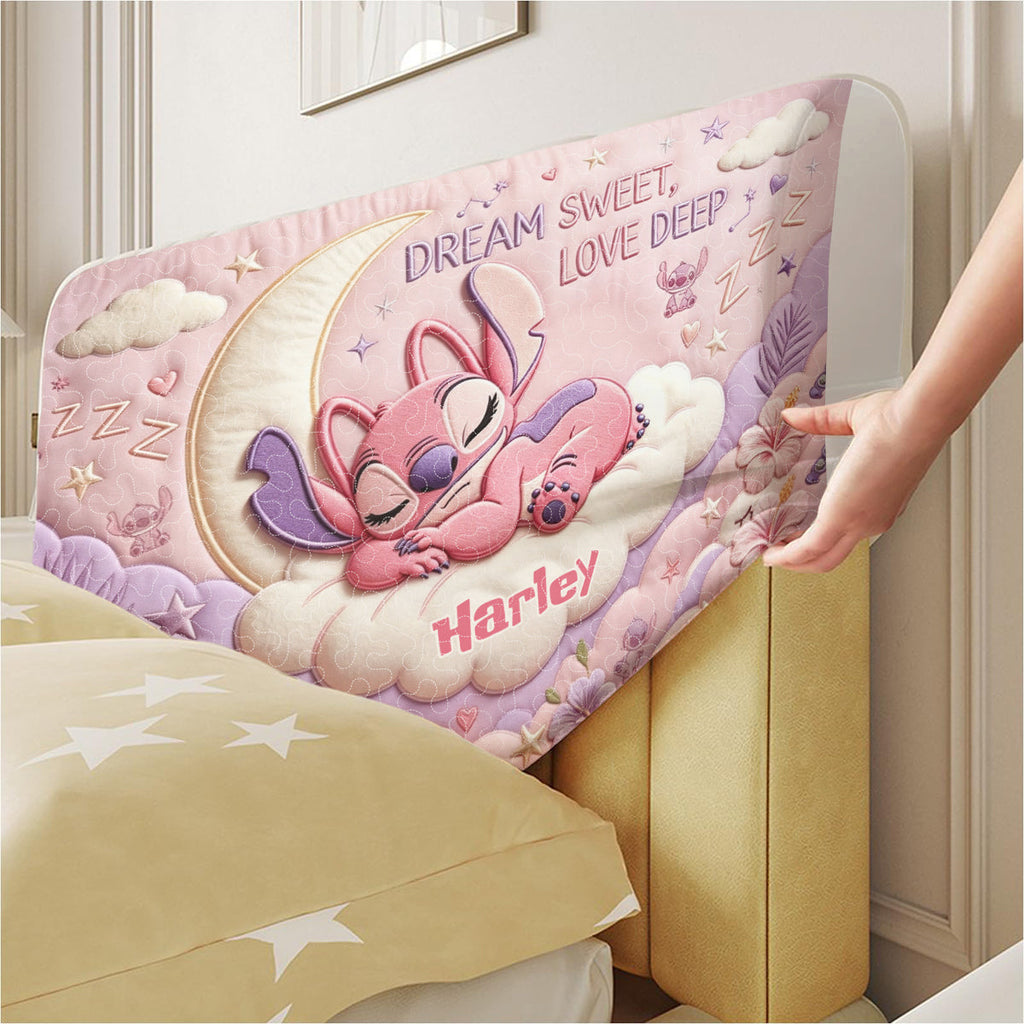 Personalized Quilted Headboard Slipcover Custom Name Decor Headboard Slipcover GradoCreations