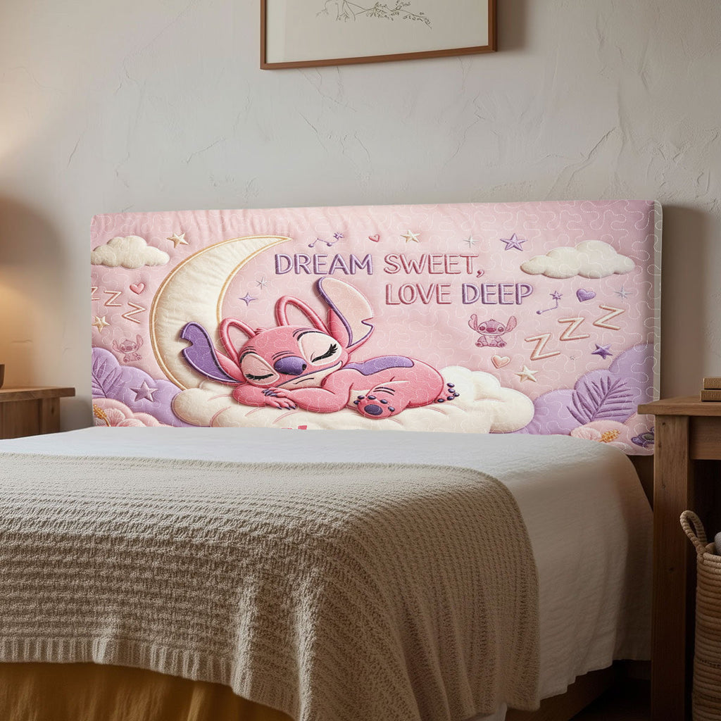 Personalized Quilted Headboard Slipcover Custom Name Decor Headboard Slipcover GradoCreations
