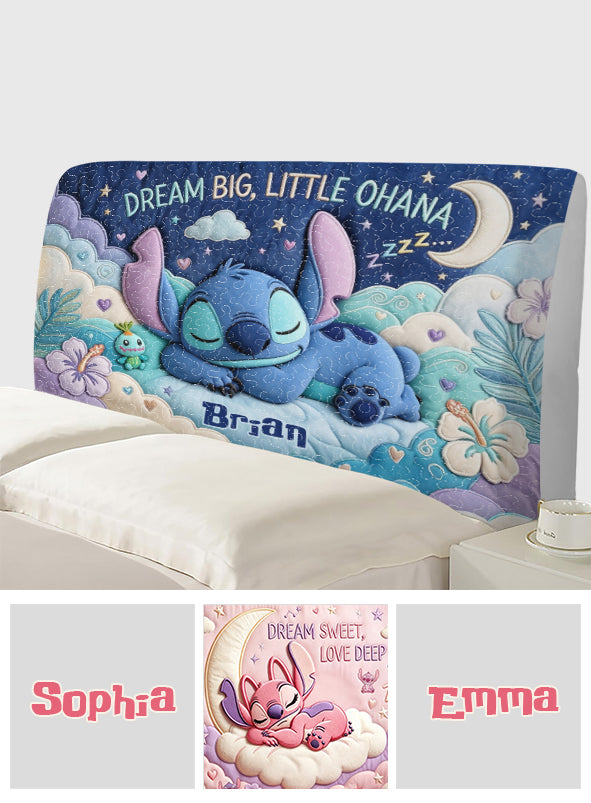 Personalized Quilted Headboard Slipcover Custom Name Decor Headboard Slipcover GradoCreations