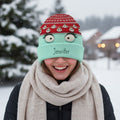 Personalized Snowman Face Beanie Hat Custom Name Gift Beanie Hat GradoCreations