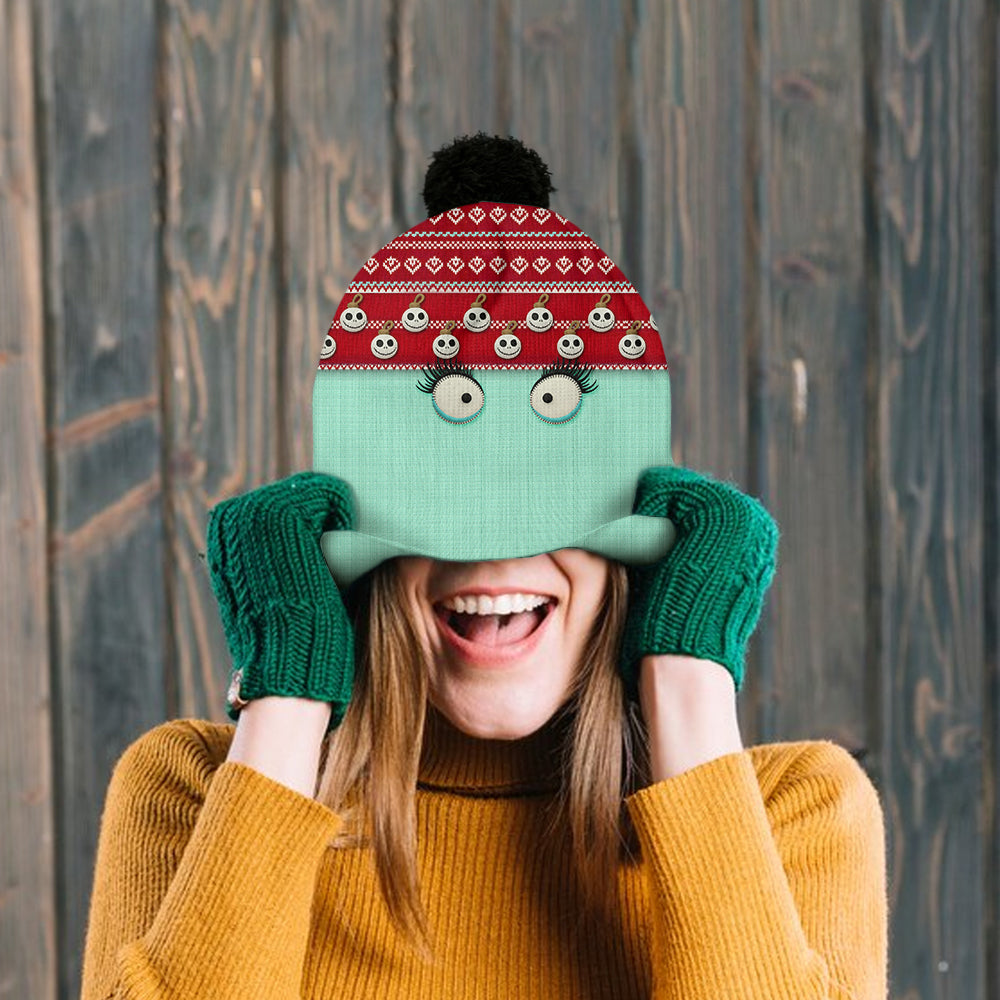 Personalized Snowman Face Beanie Hat Custom Name Gift Beanie Hat GradoCreations