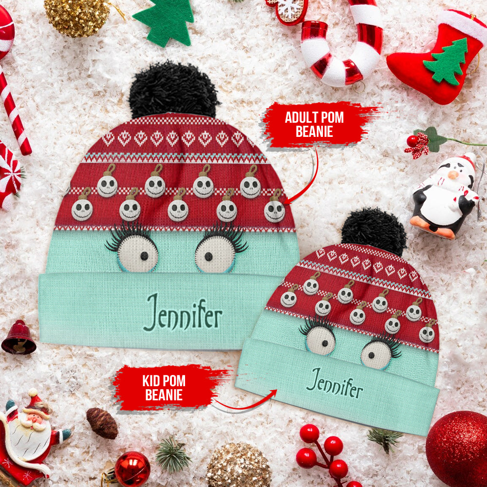 Personalized Snowman Face Beanie Hat Custom Name Gift Beanie Hat GradoCreations