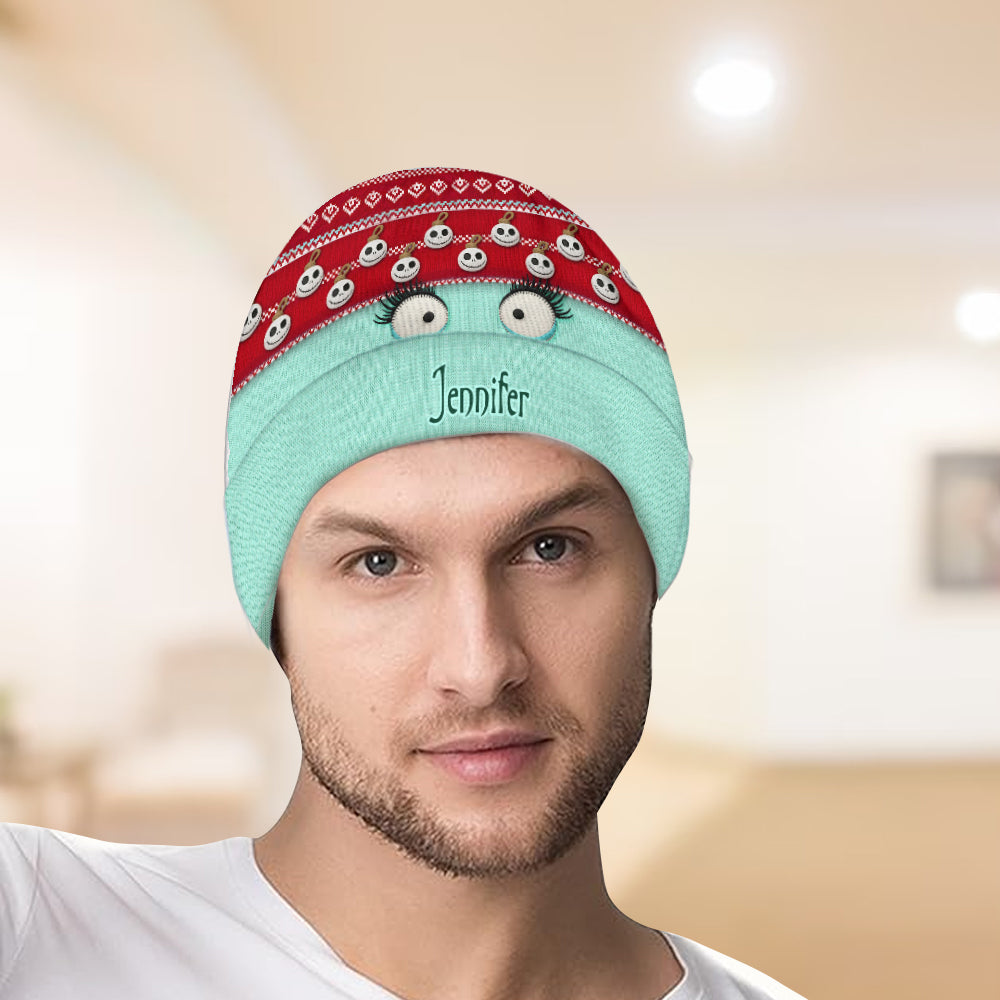 Personalized Snowman Face Beanie Hat Custom Name Gift Beanie Hat GradoCreations