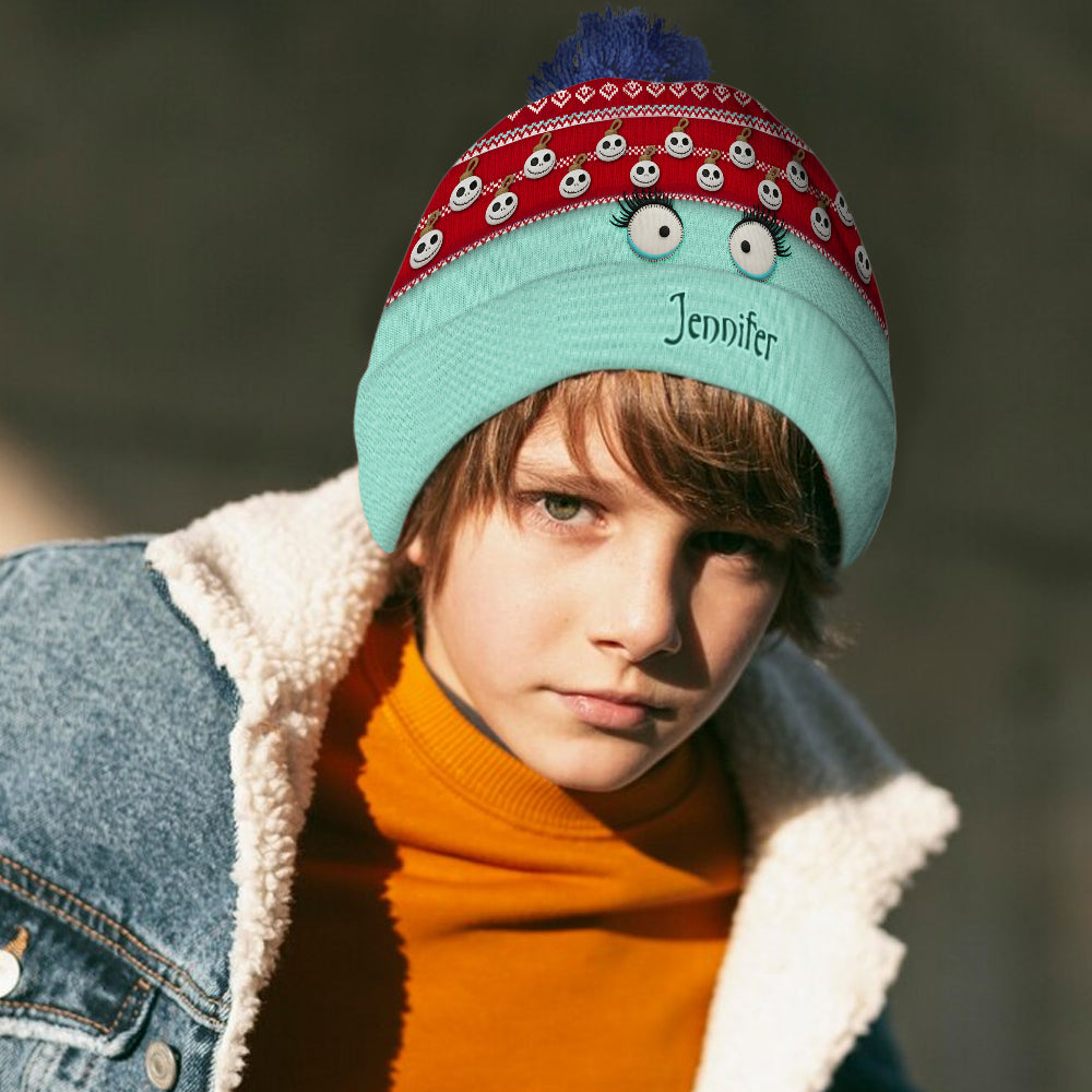 Personalized Snowman Face Beanie Hat Custom Name Gift Beanie Hat GradoCreations