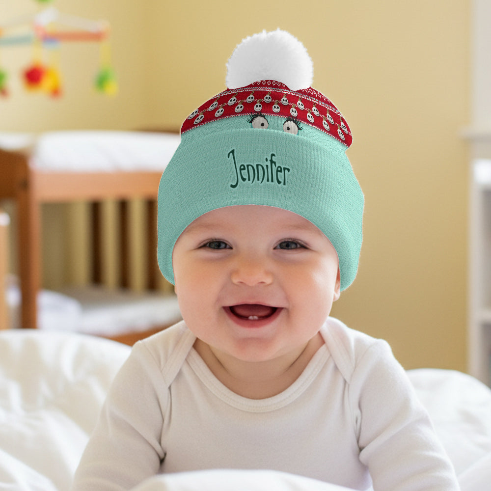 Personalized Snowman Face Beanie Hat Custom Name Gift Beanie Hat GradoCreations