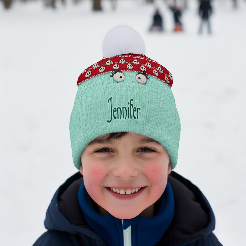 Personalized Snowman Face Beanie Hat Custom Name Gift Beanie Hat GradoCreations