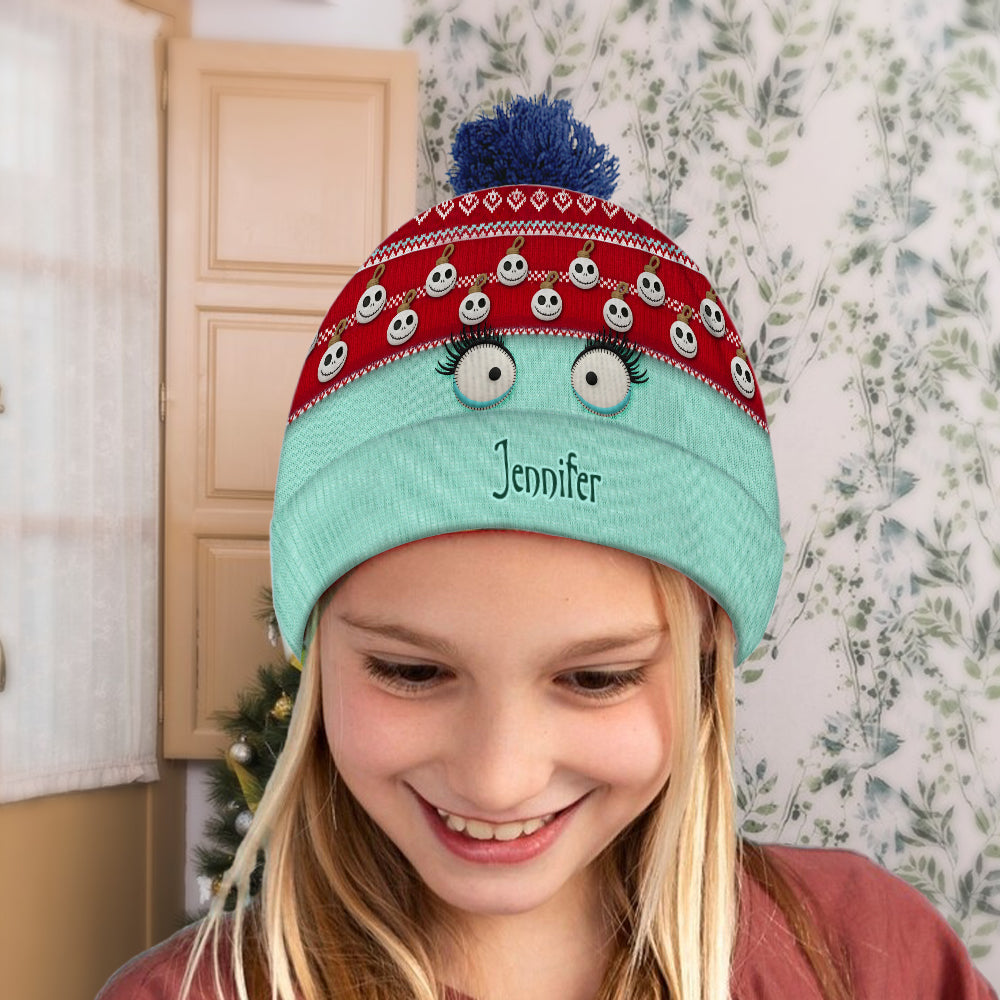 Personalized Snowman Face Beanie Hat Custom Name Gift Beanie Hat GradoCreations
