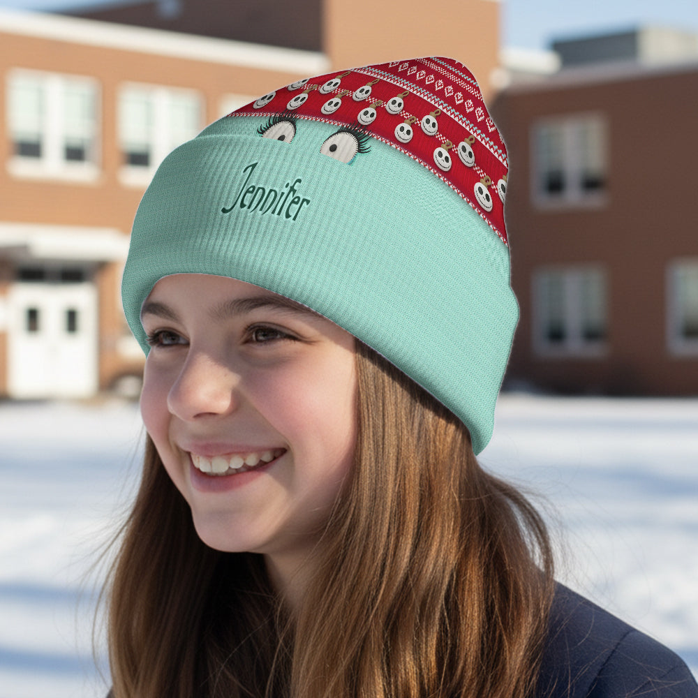 Personalized Snowman Face Beanie Hat Custom Name Gift Beanie Hat GradoCreations