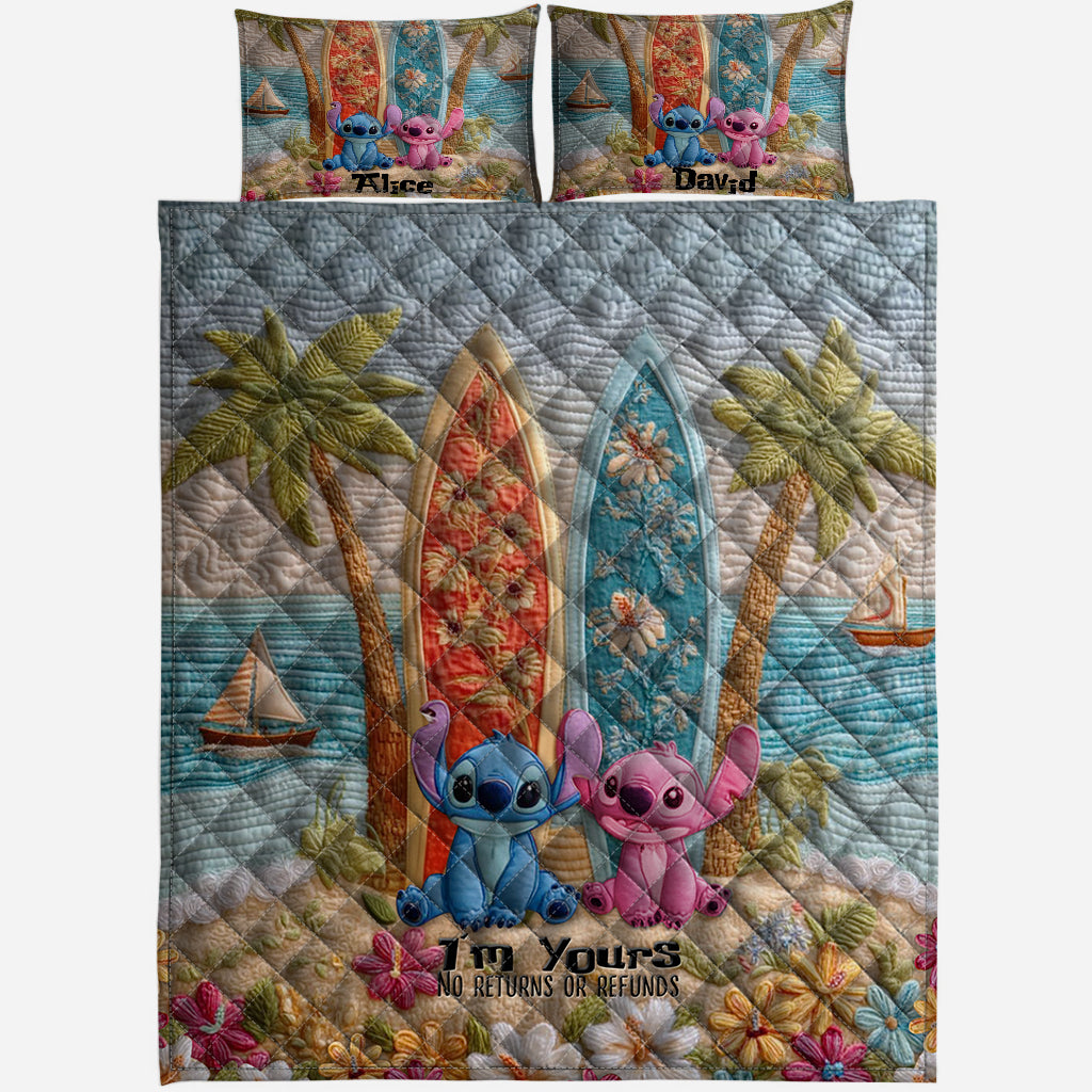 Personalized Ohana Quilt Set Custom Names Beach Theme Gift Quilt Set GradoCreations