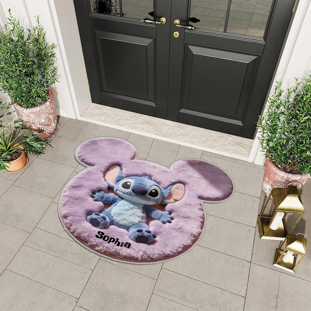 Personalized Stitch Non-Slip Tufted Rug Custom Name Gift for Kids Non-Slip Tufted Rug GradoCreations