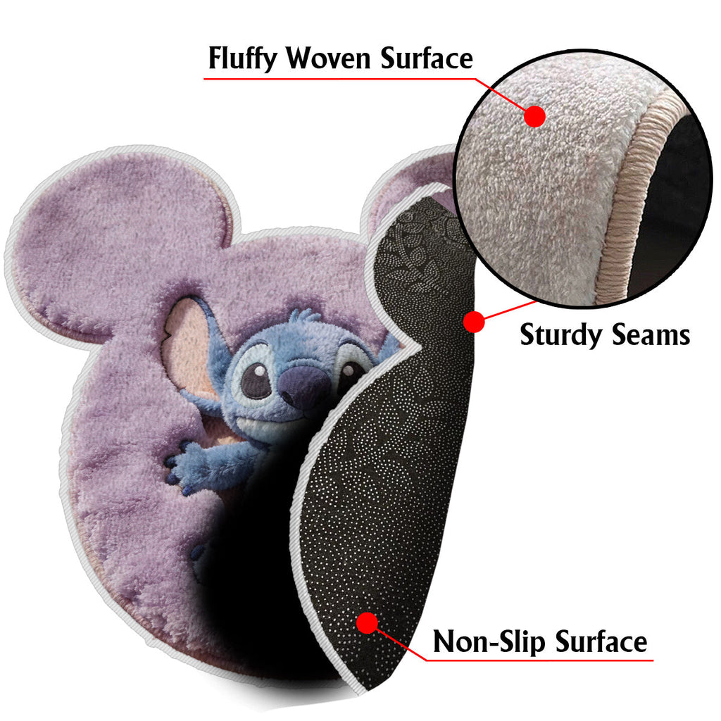 Personalized Stitch Non-Slip Tufted Rug Custom Name Gift for Kids Non-Slip Tufted Rug GradoCreations