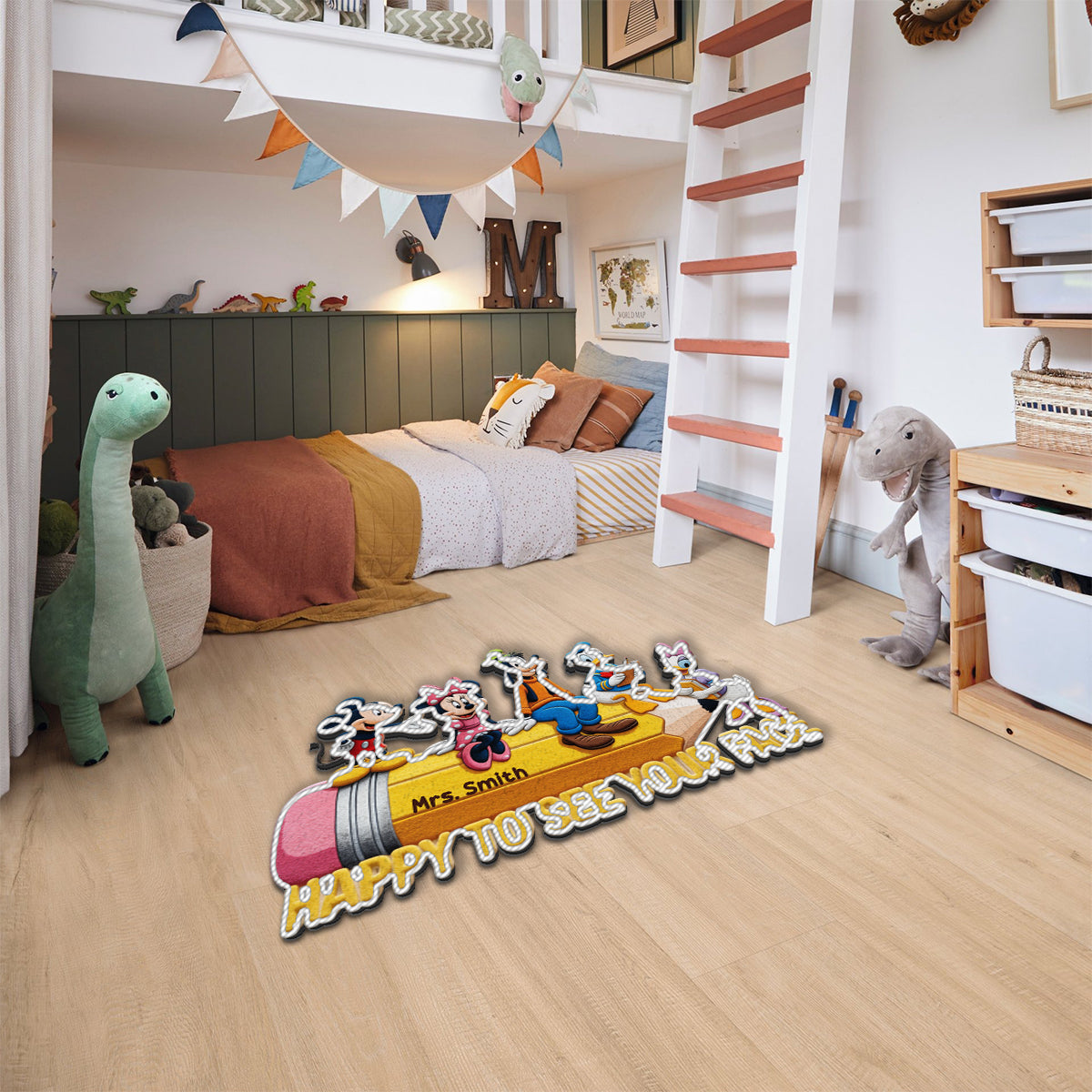 Personalized Disney Mouse Non-Slip Tufted Rug for Kids Room Non-Slip Tufted Rug GradoCreations
