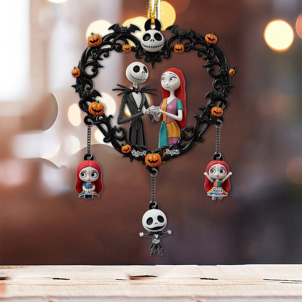 Personalized Nightmare Before Christmas Ornament with Charms for Holiday Decor Ornament With Charm GradoCreations