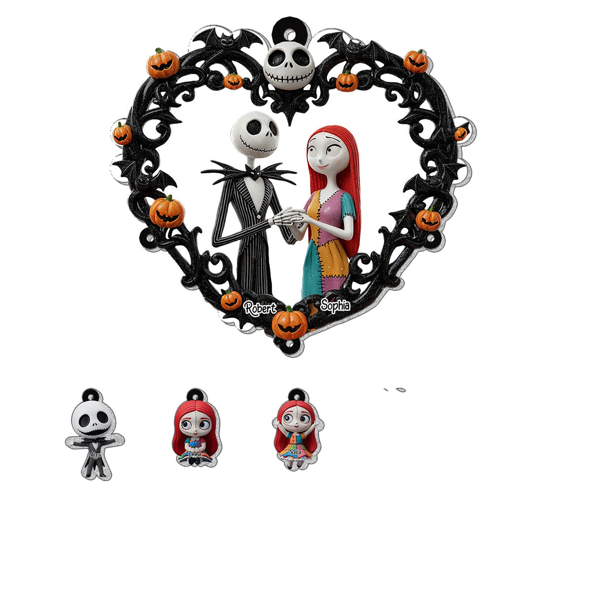 Personalized Nightmare Before Christmas Ornament with Charms for Holiday Decor Ornament With Charm GradoCreations