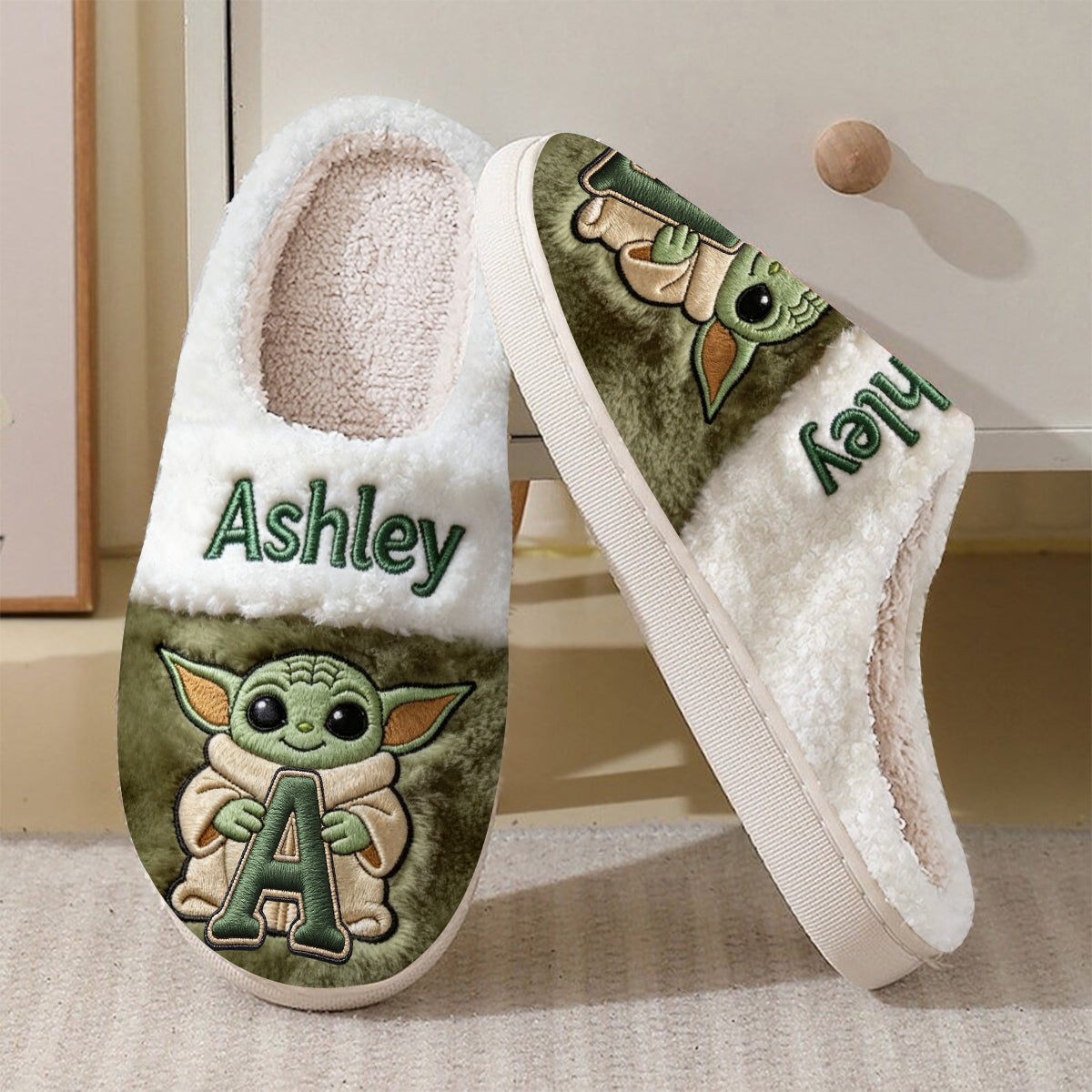 Personalized Galaxy Character Slippers Custom Name Gift Slippers GradoCreations