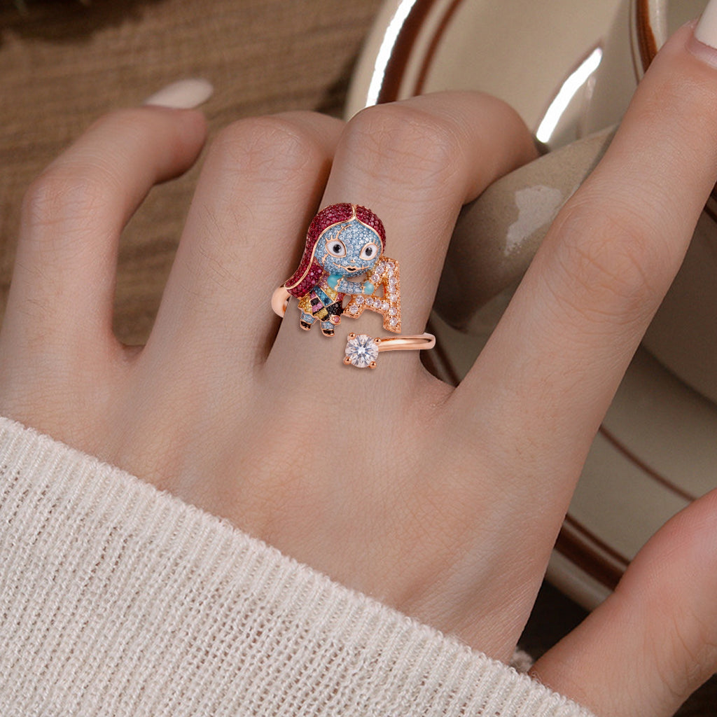 Personalized Nightmare Adjustable Ring Custom Name Gift for Her Adjustable Shaped Ring GradoCreations